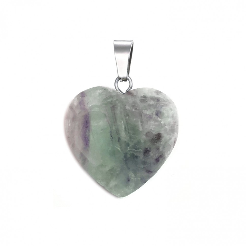 Φθορίτης (Fluorite Rainbow) φυσικός ημιπολύτιμος λίθος καρδιά κρεμαστή 20mm Καρδιά Κρεμαστοί Λίθοι