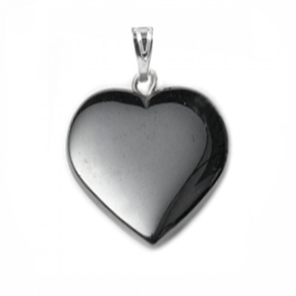 Αιματίτης (Hematite) φυσικός ημιπολύτιμος λίθος καρδιά κρεμαστή 20mm Καρδιά Κρεμαστοί Λίθοι