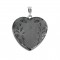 Hematite natural semi precious stone hanging carved heart 25mm