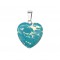 Imperial Jasper turqoise natural semi precious stone hanging heart 20mm