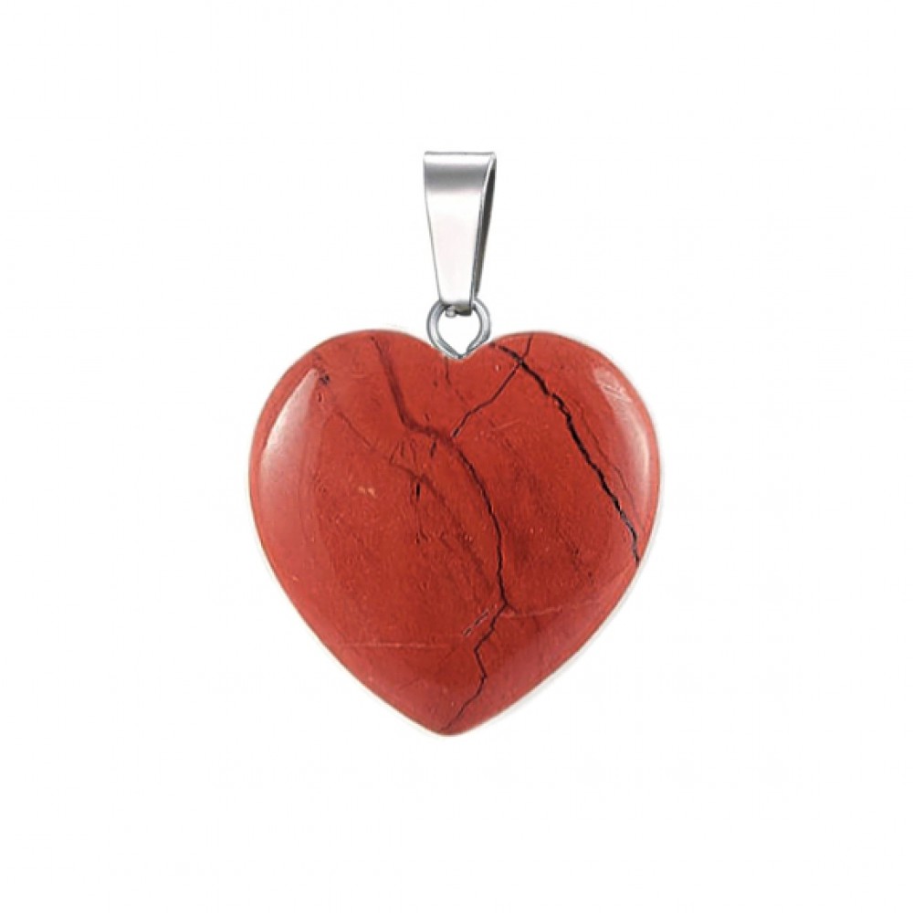 Ίασπις κόκκινος (Red Jasper) φυσικός ημιπολύτιμος λίθος καρδιά κρεμαστή 15mm / 20mm Καρδιά Κρεμαστοί Λίθοι