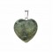 Nephrite natural semi precious stone hanging heart 15mm /20mm