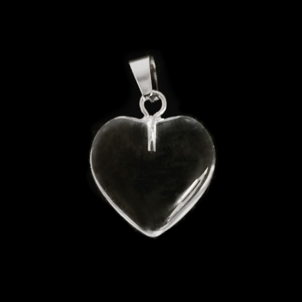 Χαλαζίας (Clear Quartz) φυσικός ημιπολύτιμος λίθος καρδιά κρεμαστή 15mm Καρδιά Κρεμαστοί Λίθοι