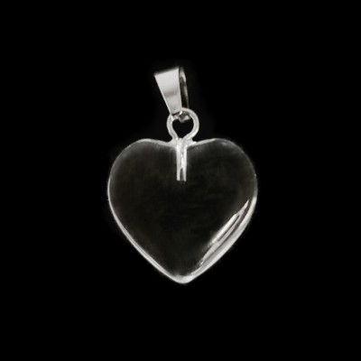 Χαλαζίας (Clear Quartz) φυσικός ημιπολύτιμος λίθος καρδιά κρεμαστή 15mm
