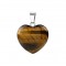 Tiger Eye natural semi precious stone hanging heart 15mm /20mm