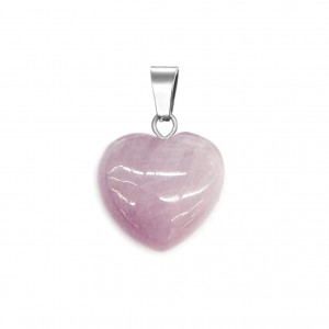 Κουνζίτης (Kunzite) φυσικός ημιπολύτιμος λίθος καρδιά κρεμαστή 15mm Καρδιά Κρεμαστοί Λίθοι