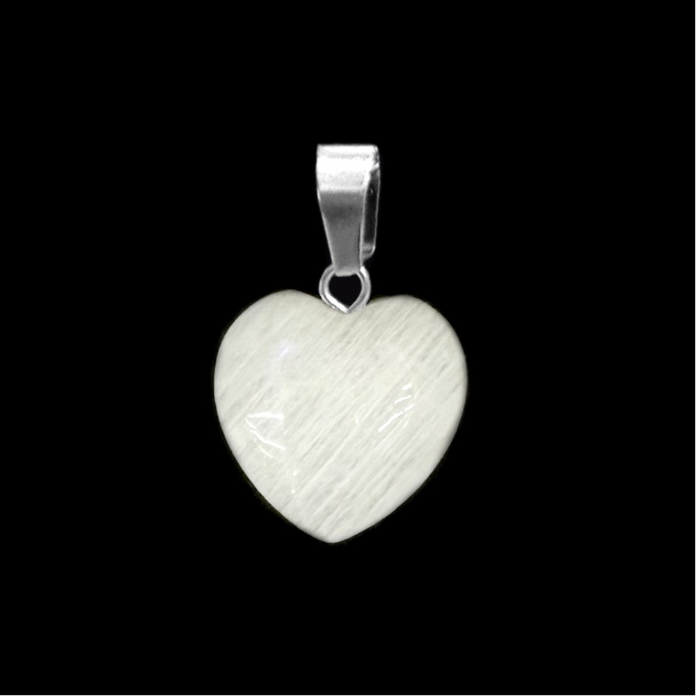 Φεγγαρόπετρα λευκή (Moonstone) φυσικός ημιπολύτιμος λίθος καρδιά κρεμαστή 15mm Καρδιά Κρεμαστοί Λίθοι