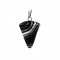 Agate black natural semi precious hanging stone hexagonal cone 23x15mm