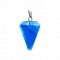Agate blue natural semi precious hanging stone hexagonal cone 23x15mm