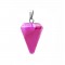 Agate pink fuchsia natural semi precious hanging stone hexagonal cone 23x15mm
