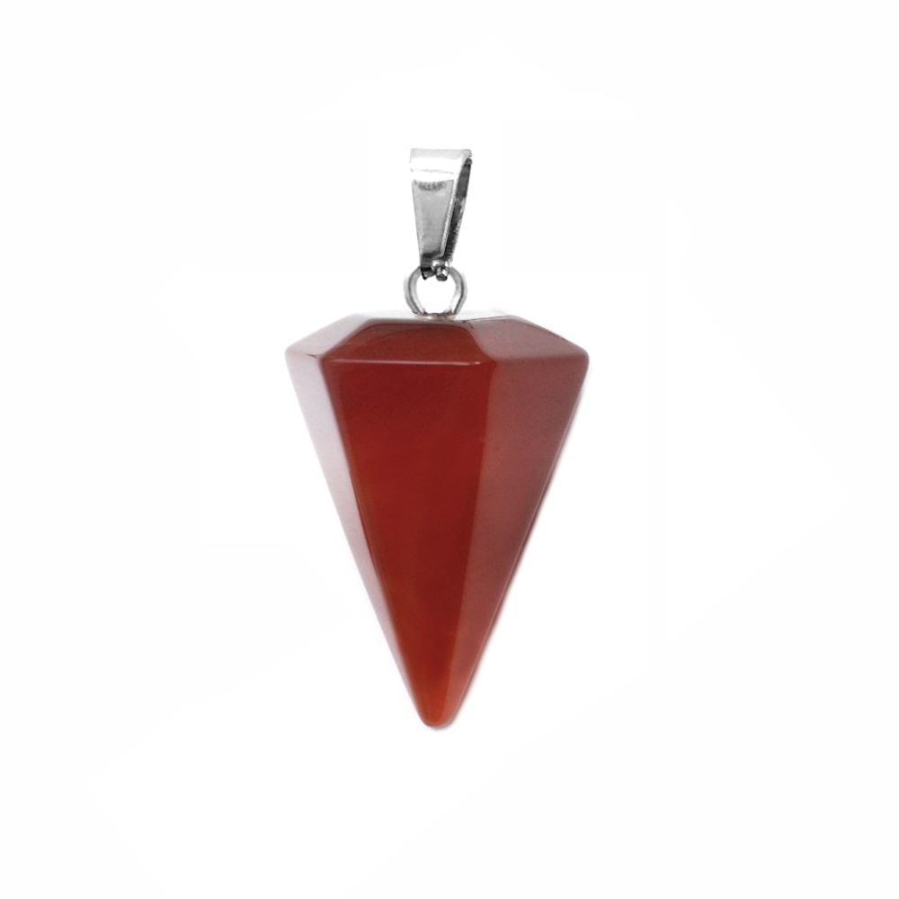 Κορνεόλη (Carnelian) φυσικός ημιπολύτιμος λίθος κρεμαστός εξαγωνικός κώνος 23x15mm Κώνος Εξαγωνικός Κρεμαστοί Λίθοι
