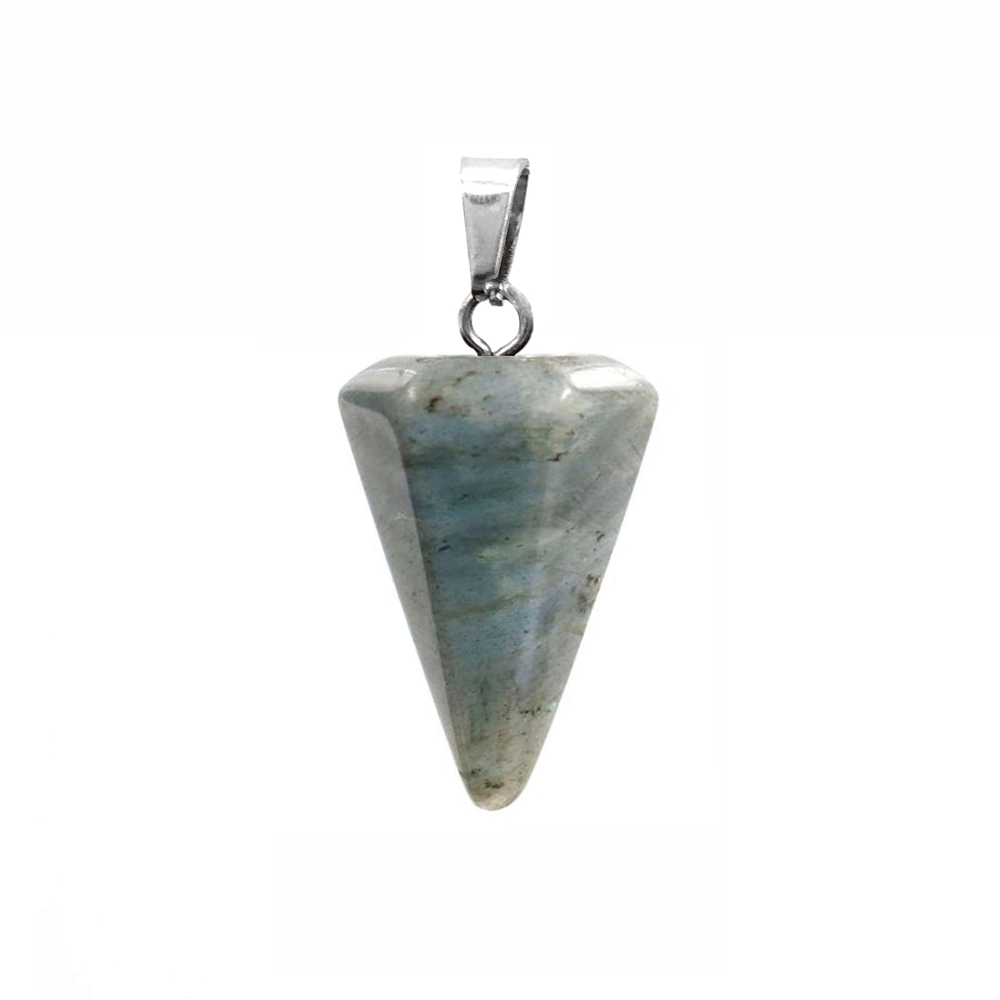 Λαμπραντορίτης (Labradorite) φυσικός ημιπολύτιμος λίθος κρεμαστός εξαγωνικός κώνος 23x15mm Κώνος Εξαγωνικός Κρεμαστοί Λίθοι