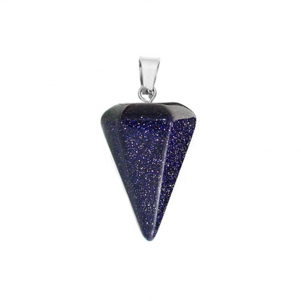Χρυσόλιθος μπλε (blue Sandstone) φυσικός ημιπολύτιμος λίθος κρεμαστός εξαγωνικός κώνος 23x15mm Κώνος Εξαγωνικός Κρεμαστοί Λίθοι