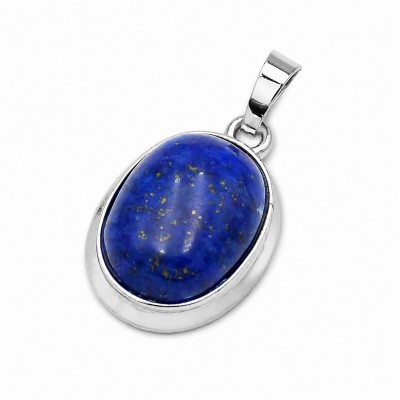 Λάπις Λάζουλι (Lapis Lazuli) φυσικός ημιπολύτιμος λίθος οβάλ με καστόνι κρεμαστό 22x17mm