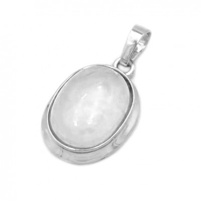 White Quartz natural semi precious hanging stone oval with cabochon 22x17mm