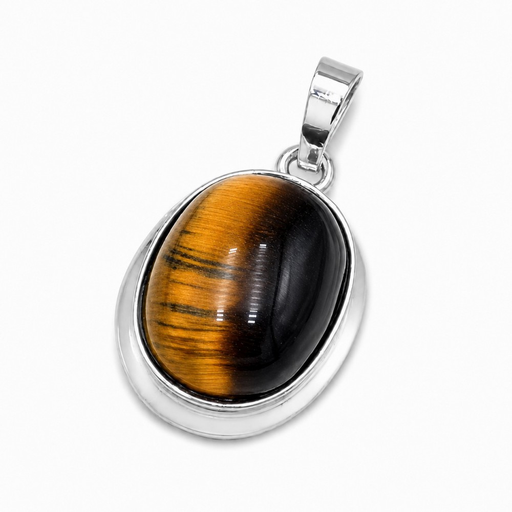 Μάτι της Τίγρης (Tiger Eye) φυσικός ημιπολύτιμος λίθος οβάλ με καστόνι κρεμαστό 22x17mm Οβάλ Κρεμαστοί Λίθοι