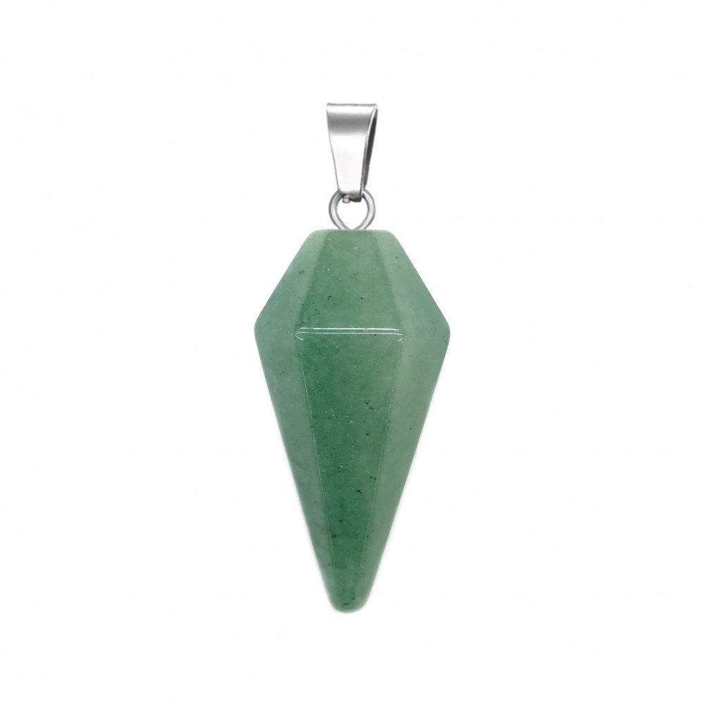 Αβεντουρίνη πράσινη (Aventurine) φυσικός ημιπολύτιμος λίθος κρεμαστό εξαγωνικό εκκρεμές 30x15mm Εκκρεμές Κρεμαστοί Λίθοι