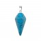 Howlite blue natural semi precious hanging stone hexagonal pendulum 30x15mm