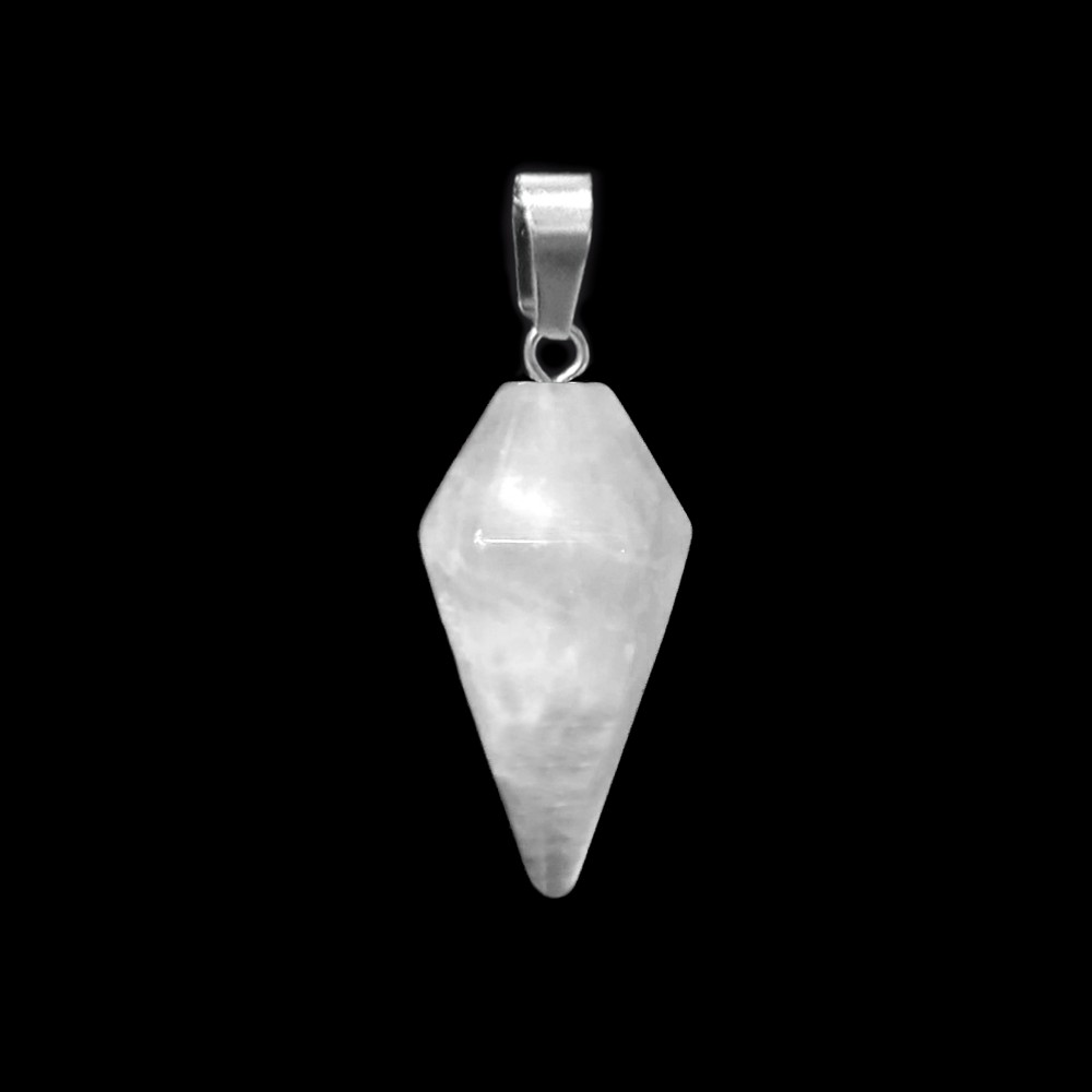 Χαλαζίας λευκός (White Quartz) φυσικός ημιπολύτιμος λίθος κρεμαστό εξαγωνικό εκκρεμές 30x15mm Εκκρεμές Κρεμαστοί Λίθοι