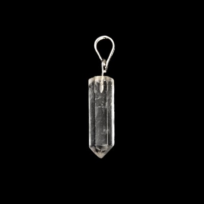 Χαλαζίας (Clear Quartz) φυσικός ημιπολύτιμος λίθος κρεμαστό εξαγωνικό πρίσμα 25mm