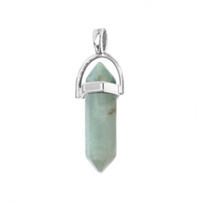 Αμαζονίτης (Amazonite) φυσικός ημιπολύτιμος λίθος κρεμαστό εξαγωνικό πρίσμα διπλή αιχμή 40mm Πρίσμα Εξαγωνικό Κρεμαστοί Λίθοι
