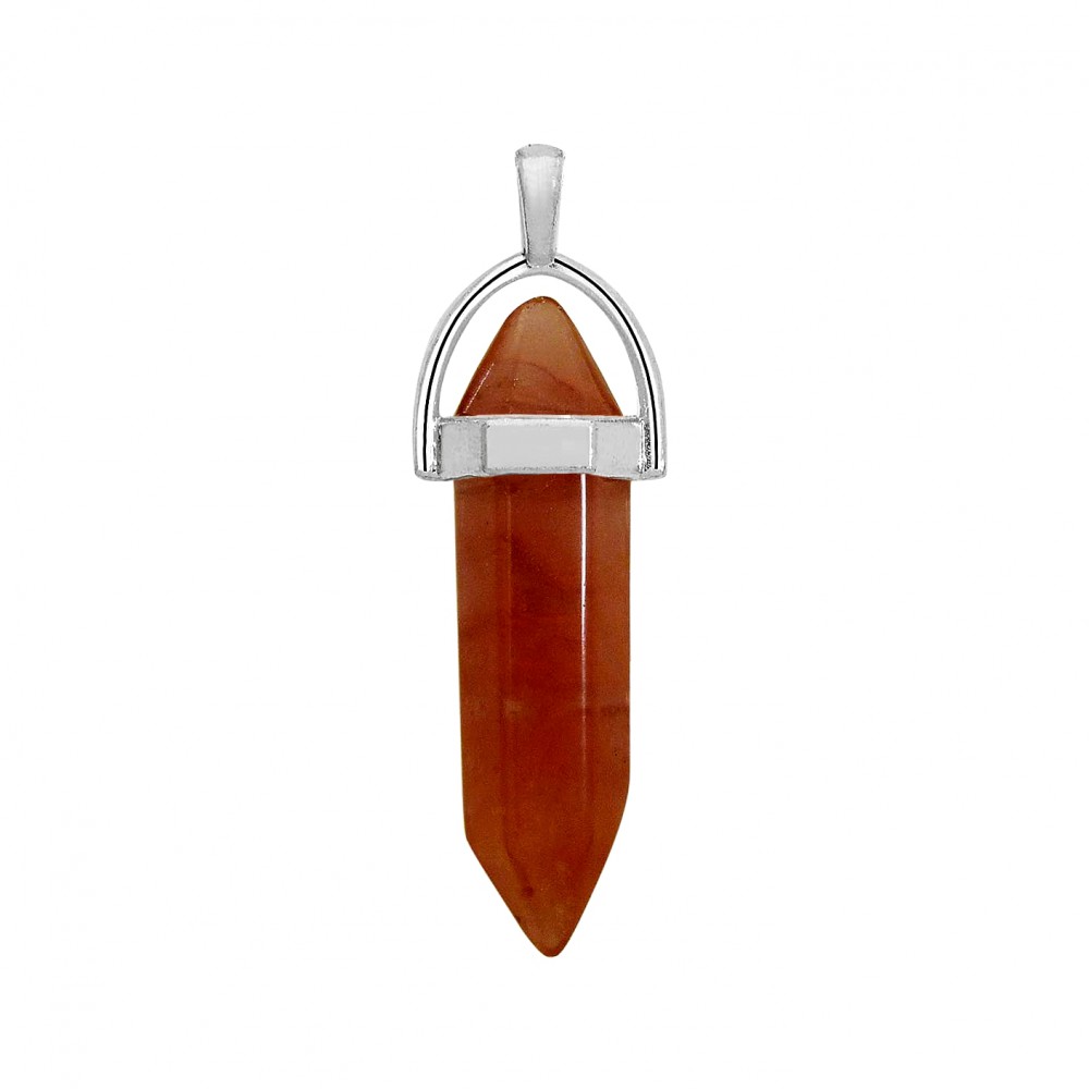 Κορνεόλη (Carnelian) φυσικός ημιπολύτιμος λίθος κρεμαστό εξαγωνικό πρίσμα διπλή αιχμή 40mm Πρίσμα Εξαγωνικό Κρεμαστοί Λίθοι