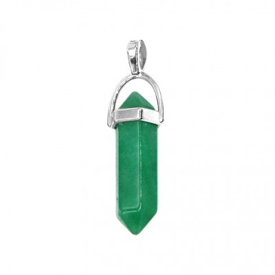 Σμαράγδι (Emerald) φυσικός πολύτιμος λίθος κρεμαστό εξαγωνικό πρίσμα διπλή αιχμή 40mm