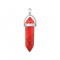 Howlite red natural semi precious hanging stone hexagonal prism double point 40mm