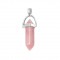 Pink Opal natural semi precious hanging stone hexagonal prism double point 40mm