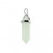Green Mint Quartz natural semi precious hanging stone hexagonal prism double point 40mm