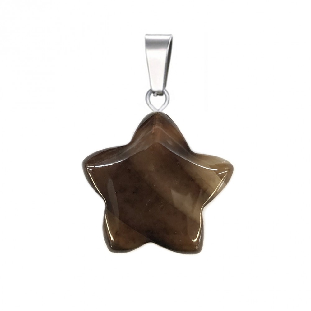 Agate Botswana brown natural semi precious hanging stone star 20mm Star Shape Stones