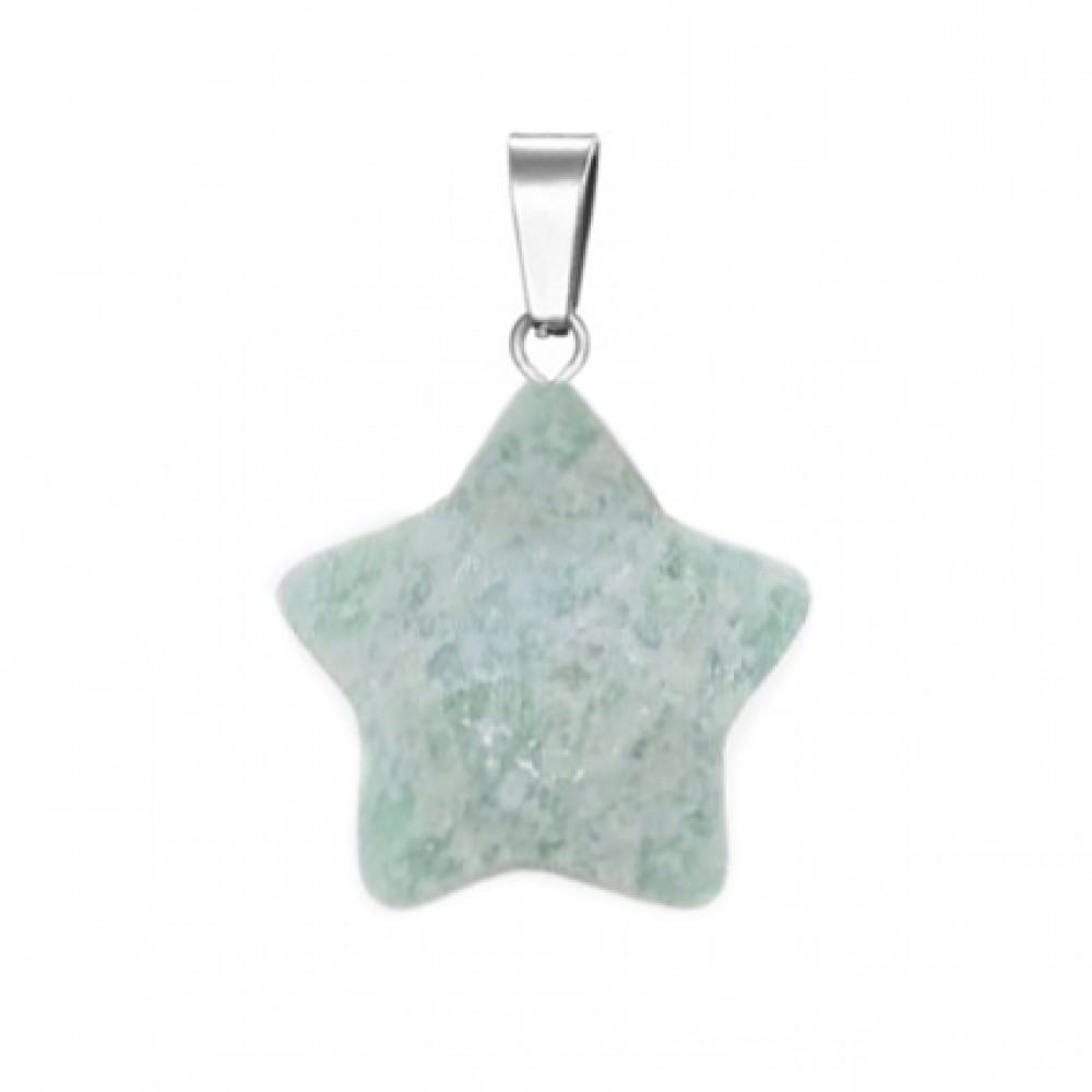 Amazonite natural semi precious hanging stone star 20mm Star Shape Stones
