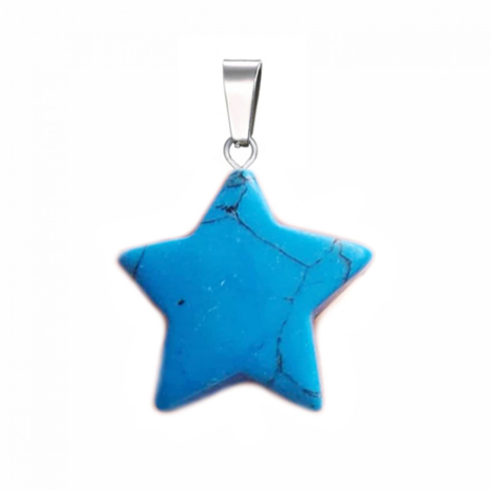 Howlite blue natural semi precious hanging stone star 20mm Star Shape Stones
