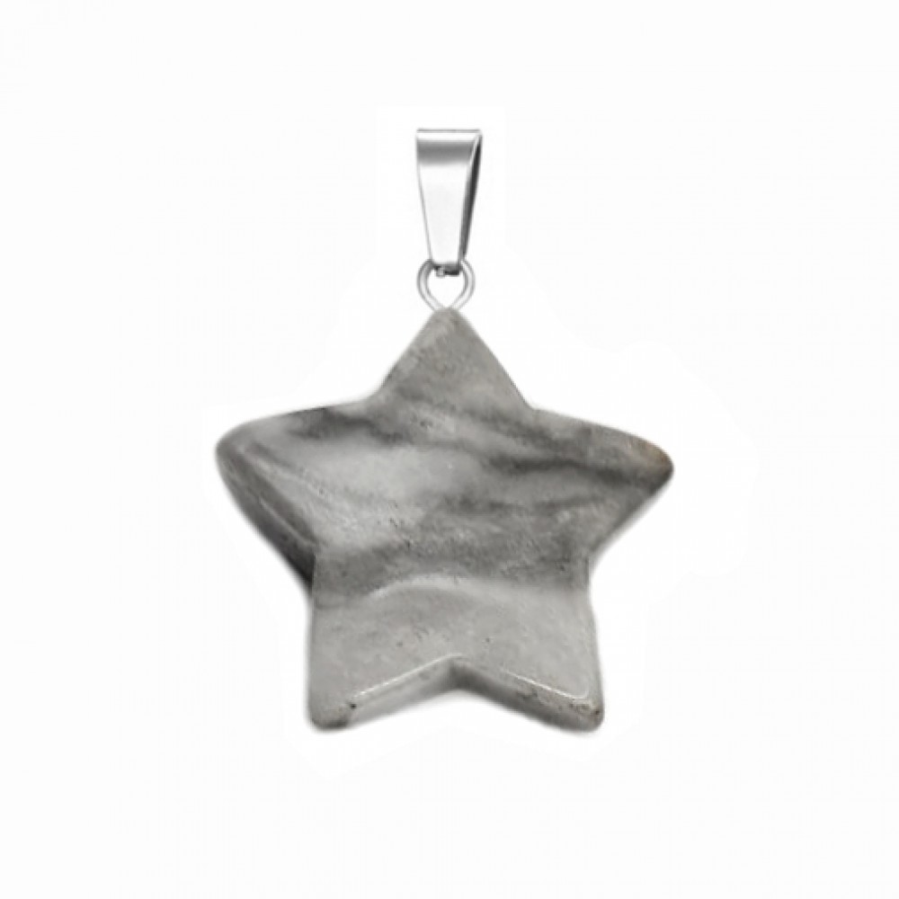 Jasper Map natural semi precious hanging stone star 20mm Star Shape Stones