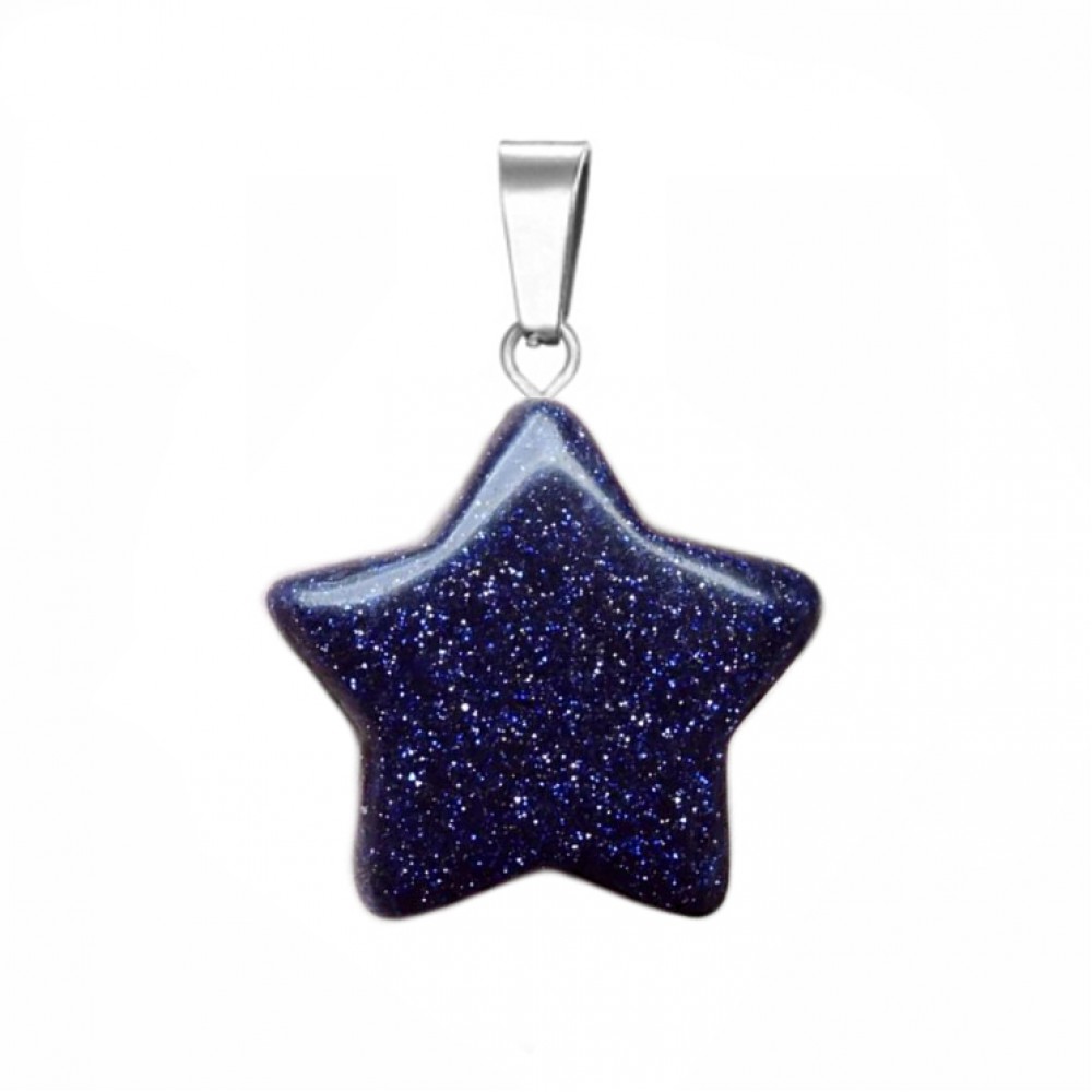 Sandstone blue natural semi precious hanging stone star 20mm Star Shape Stones