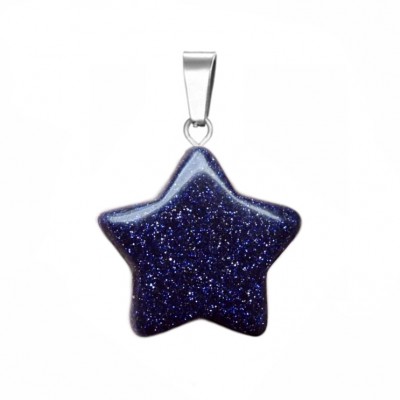 Χρυσόλιθος μπλε (blue Sandstone) φυσικός ημιπολύτιμος λίθος κρεμαστό αστέρι 20mm