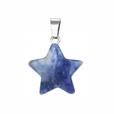 Σοδαλίτης (Sodalite) φυσικός ημιπολύτιμος λίθος κρεμαστό αστέρι 20mm