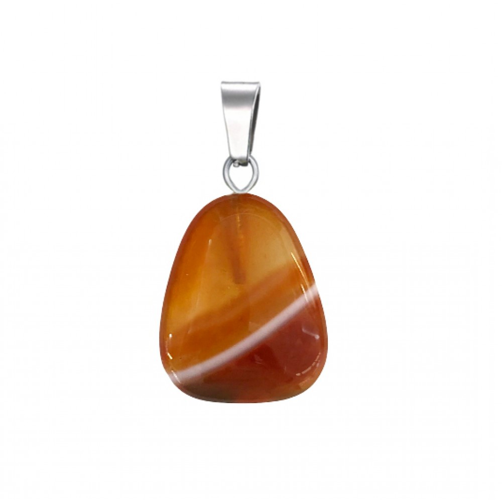 Αχάτης κόκκινος (Agate) φυσικός ημιπολύτιμος λίθος κρεμαστός σε σχήμα τραπέζιο 22x17mm Τραπέζιο Κρεμαστοί Λίθοι