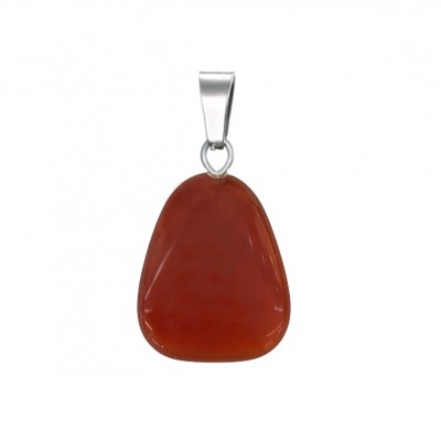 Κορνεόλη (Carnelian) φυσικός ημιπολύτιμος λίθος κρεμαστός σε σχήμα τραπέζιο 22x17mm