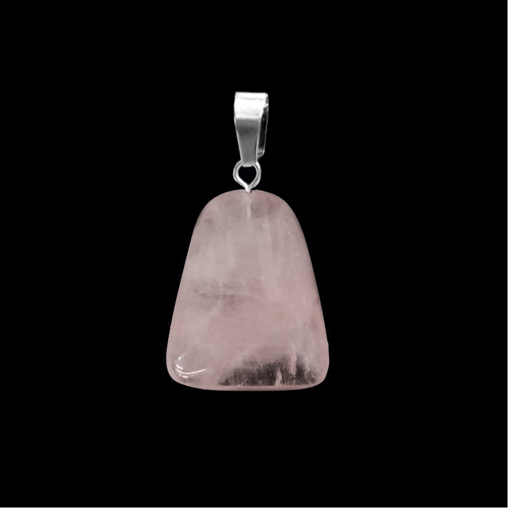 Χαλαζίας ροζ (Rose Quartz) φυσικός ημιπολύτιμος λίθος κρεμαστό σε σχήμα τραπέζιο 22x17mm Τραπέζιο Κρεμαστοί Λίθοι