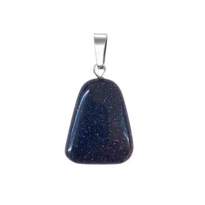 Χρυσόλιθος μπλε (blue Sandstone) φυσικός ημιπολύτιμος λίθος κρεμαστό σε σχήμα τραπέζιο 22x17mm