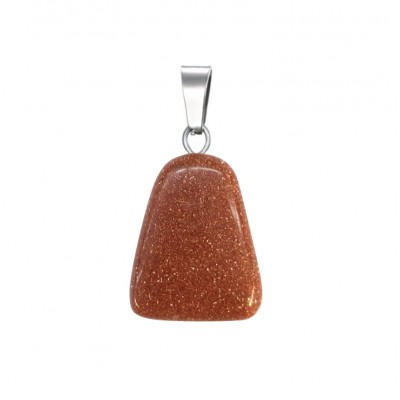 Χρυσόλιθος (gold Sandstone) φυσικός ημιπολύτιμος λίθος κρεμαστό σε σχήμα τραπέζιο 22x17mm