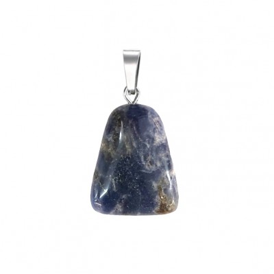 Σοδαλίτης (Sodalite) φυσικός ημιπολύτιμος λίθος κρεμαστό σε σχήμα τραπέζιο 22x17mm
