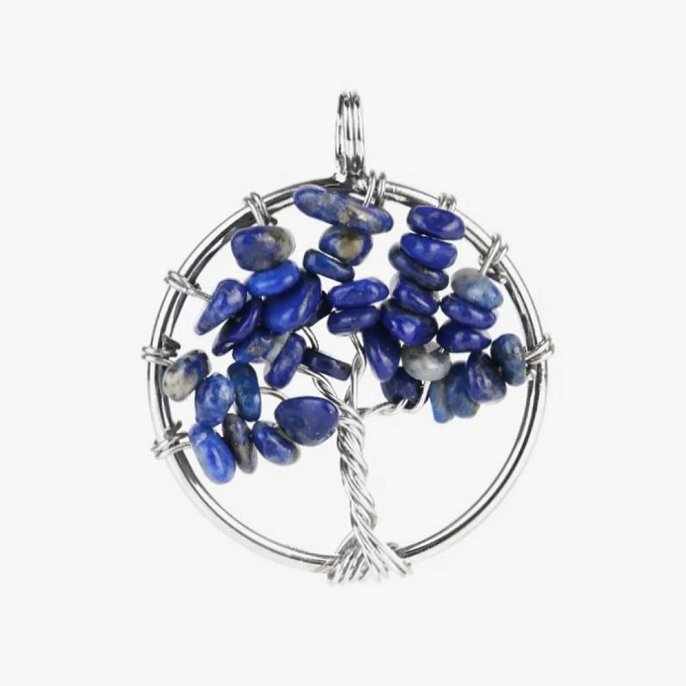 Λάπις Λάζουλι (Lapis Lazuli) φυσικοί ημιπολύτιμοι λίθοι σε χειροποίητο Δέντρο της Ζωής κρεμαστό 30mm Δέντρο της Ζωής Κρεμαστοί Λίθοι
