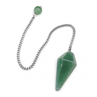 Εκκρεμές Αβεντουρίνη πράσινη (Aventurine) εξαγωνικός φυσικός ημιπολύτιμος λίθος