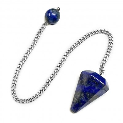 Εκκρεμές Λάπις Λάζουλι (Lapis Lazuli) εξαγωνικός φυσικός ημιπολύτιμος λίθος