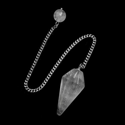 Εκκρεμές Χαλαζίας (Clear Quartz) εξαγωνικός φυσικός ημιπολύτιμος λίθος
