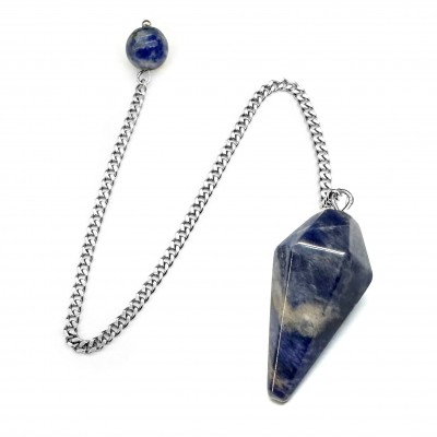 Εκκρεμές Σοδαλίτης (Sodalite) εξαγωνικός φυσικός ημιπολύτιμος λίθος