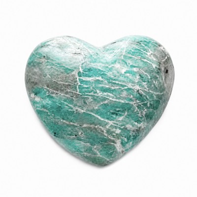 Αμαζονίτης (Amazonite) φυσικός ημιπολύτιμος λίθος σε σχήμα καρδιά 6cm