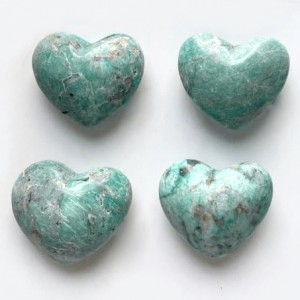 Αμαζονίτης (Amazonite) φυσικός ημιπολύτιμος λίθος σε σχήμα καρδιά 6cm Λίθοι Χώρου